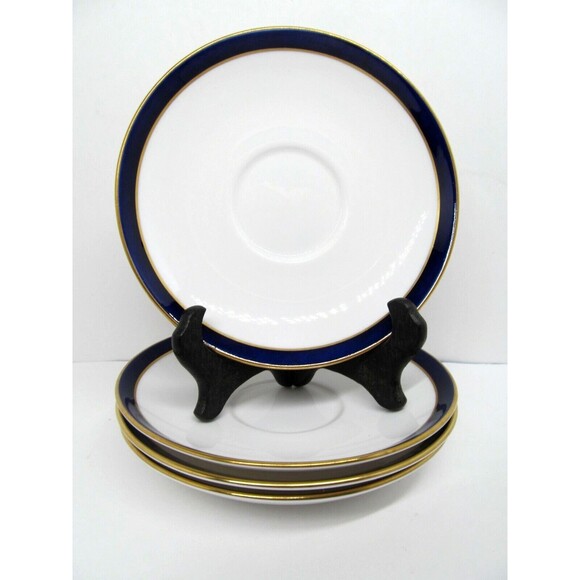 Spode Consul Cobalt Bone China 5 3/4" Saucers Set Of  4 Saucers - Picture 1 of 12